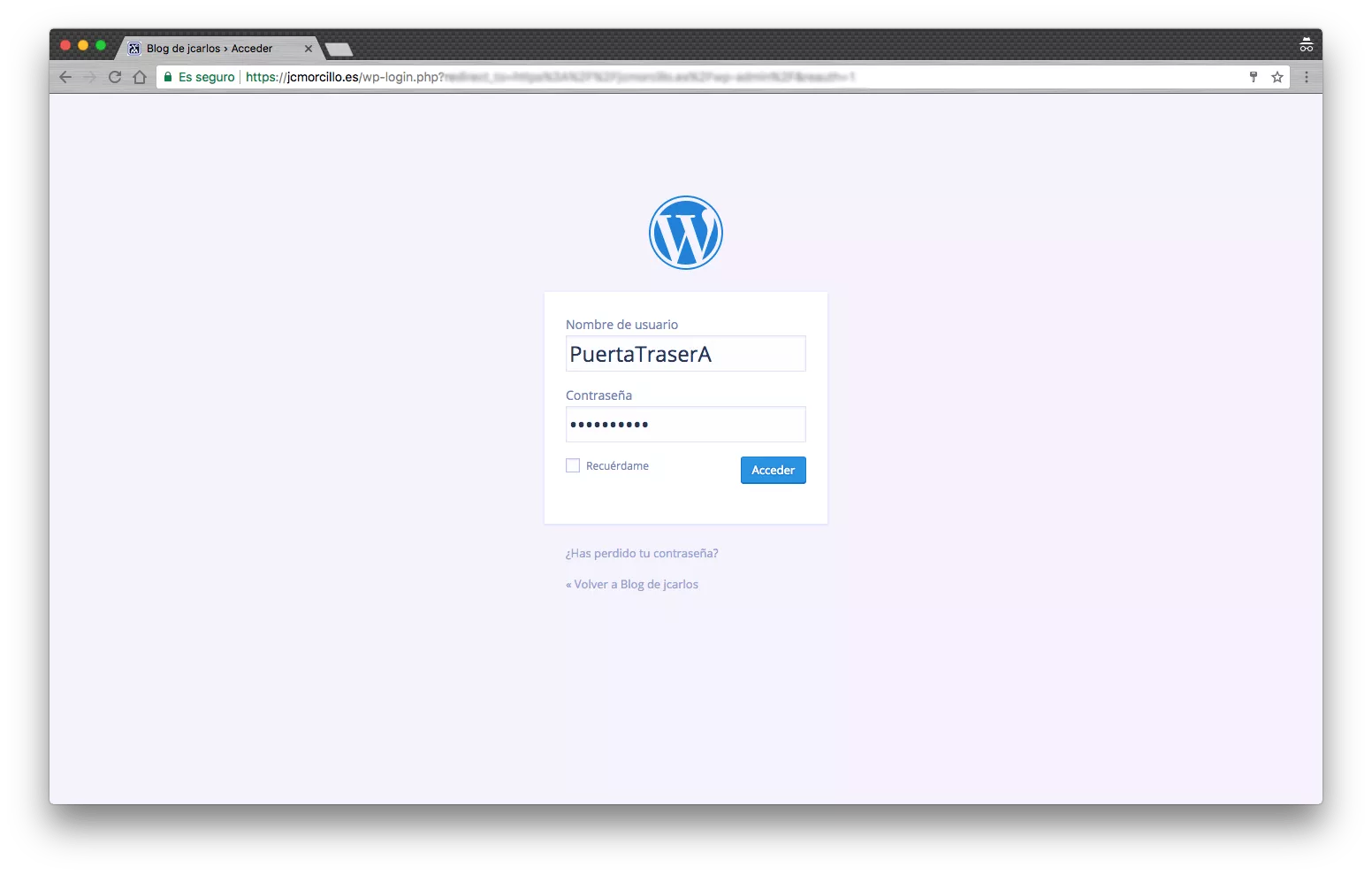 Crear puerta trasera en WordPress facilmente_login