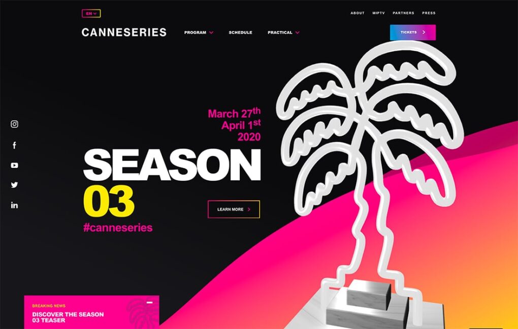 Navegación simple 5 ejemplo de Tendencia en diseños web moderno para 2020