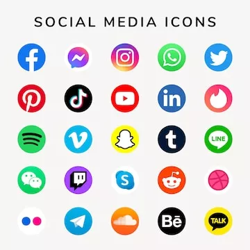 vector iconos redes sociales logotipos facebook instagram twitter tiktok youtube 53876 126271