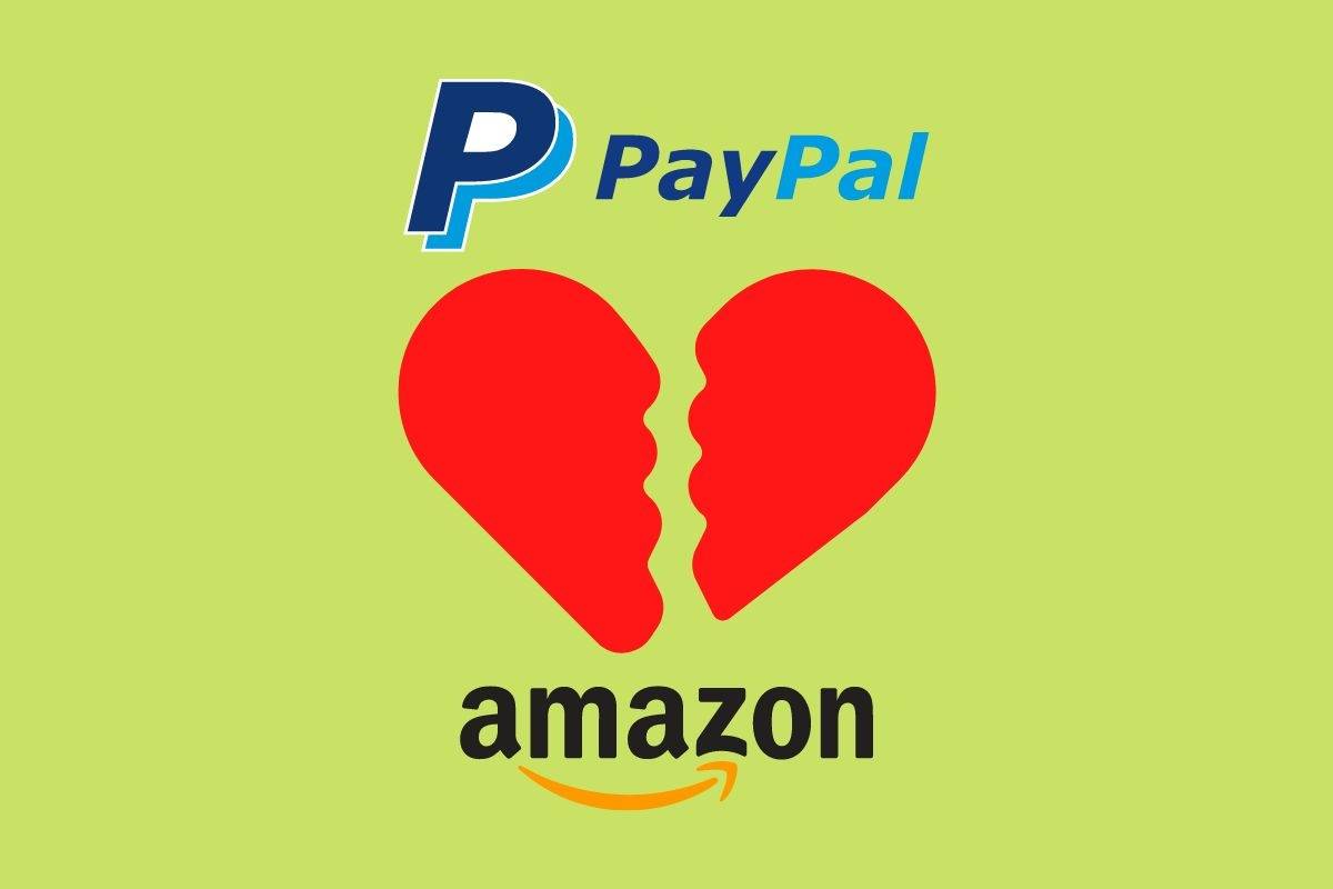 Tarjeta de PayPal y logo de Amazon