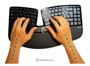 Postura teclado ergonomico de microsoft