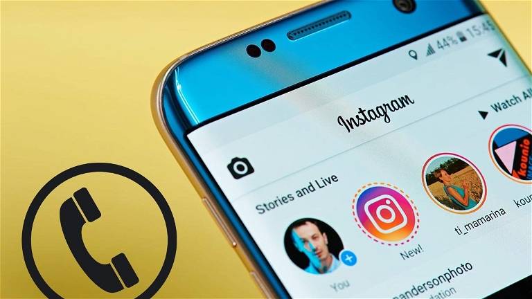 Aplicación de Instagram en teléfono