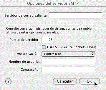 Configuración del servidor SMTP