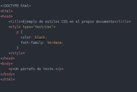 Un ejemplo de código CSS