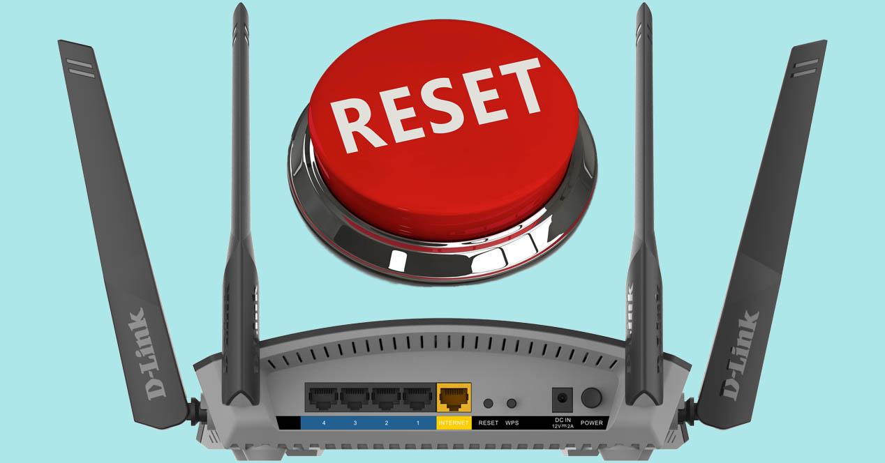 Router o módem restableciendo ajustes