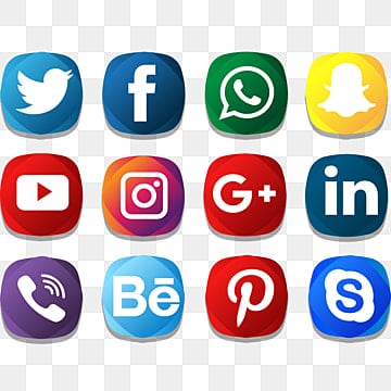 Iconos de redes sociales en formato PNG