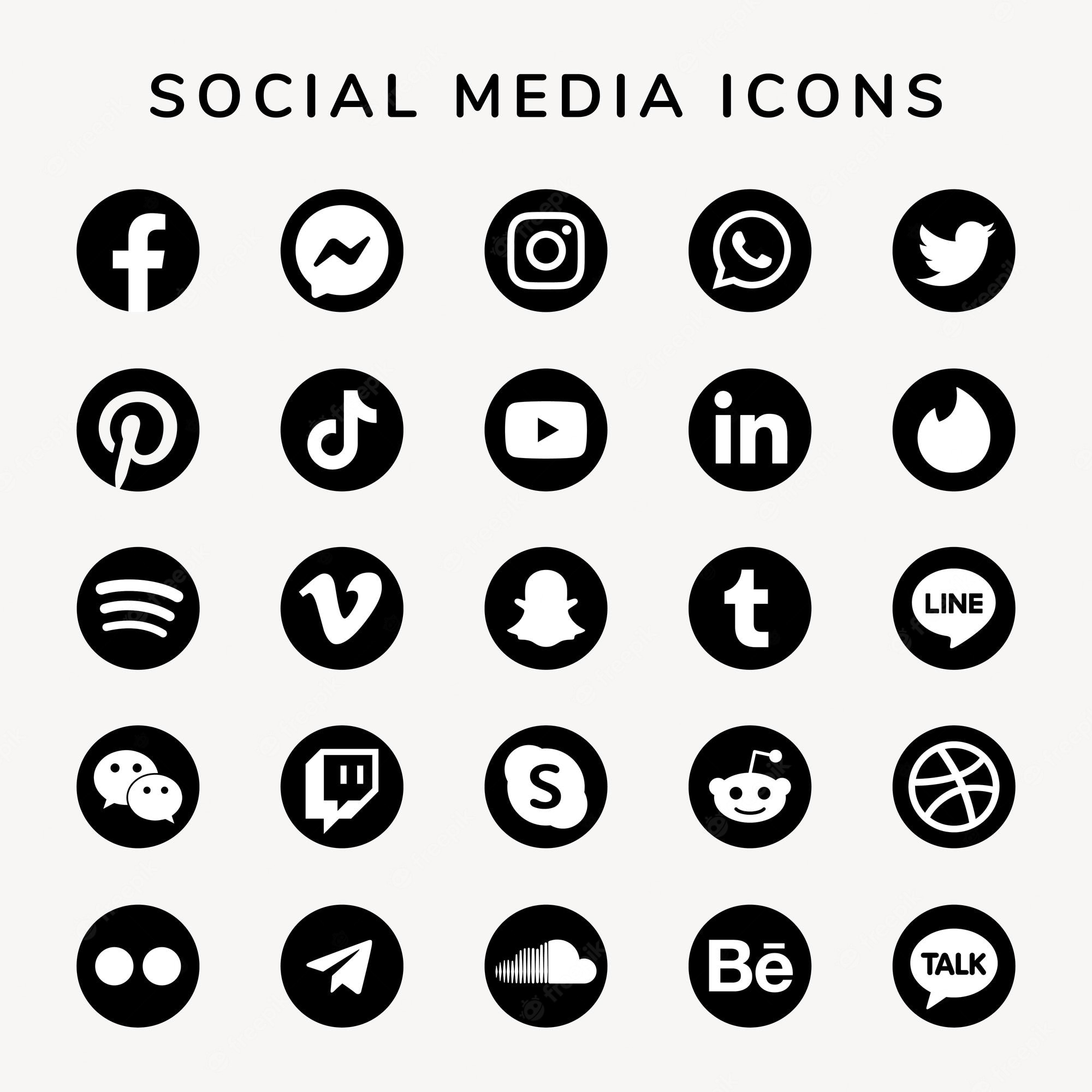 Iconos de redes sociales en PNG