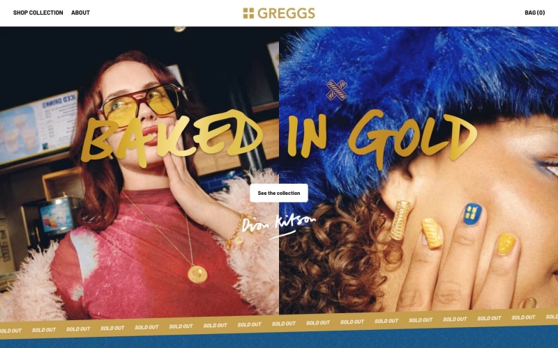 Greggs Baked in Gold Jewellery Collection