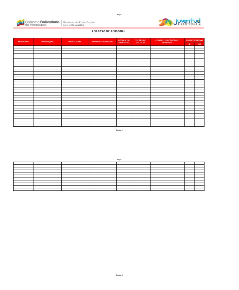 Formulario de registro personal