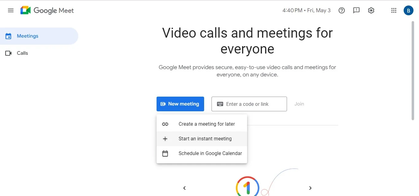 Enlace de reunión en Google