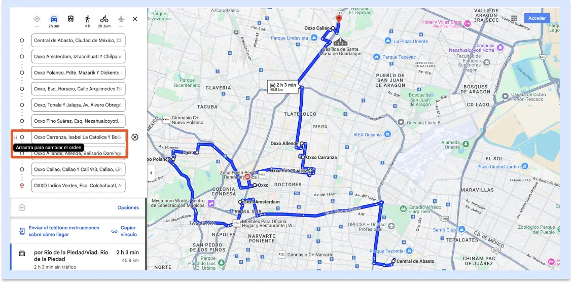 Calcula la distancia entre dos puntos por carretera de forma fácil 21 Mapa de rutas