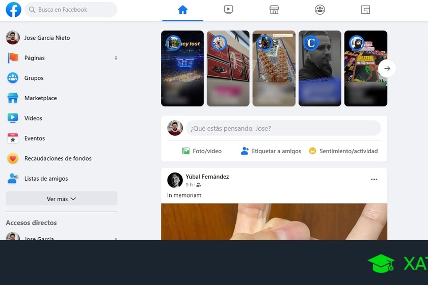 Página de inicio de Facebook