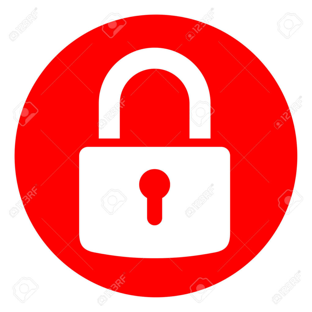 Candado rojo y cerrado