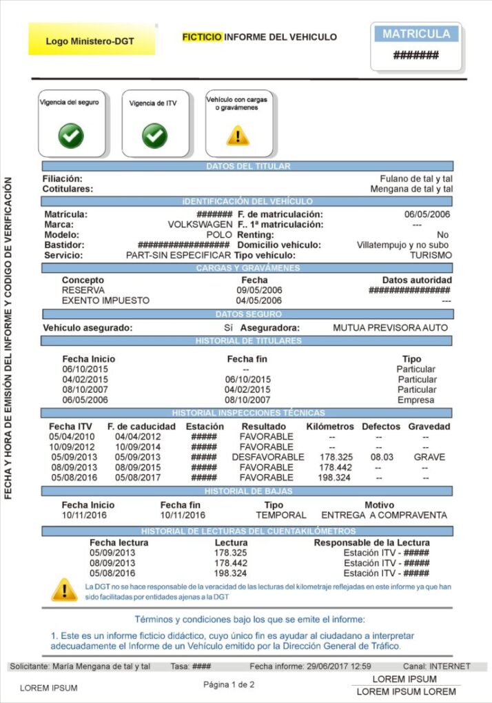 Obtén un informe del historial de un coche en la DGT fácilmente 11 Historial de vehículo