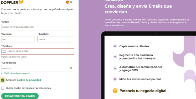 Registro de cuenta gratuita