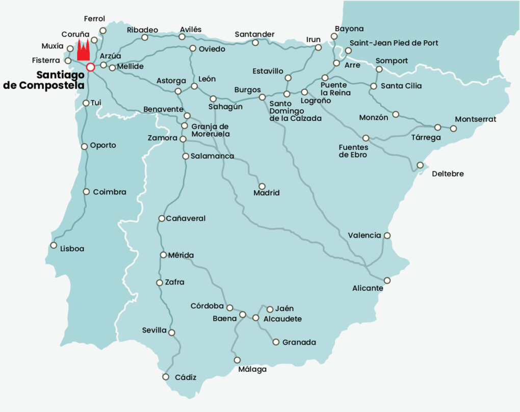 Mapa del Camino de Santiago