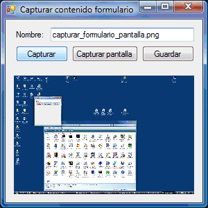 Captura de pantalla del formulario