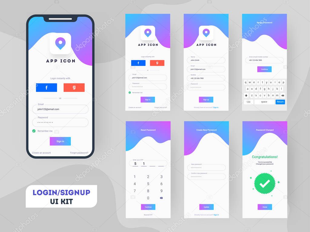 depositphotos 249857130 stock illustration different login screens including create 1