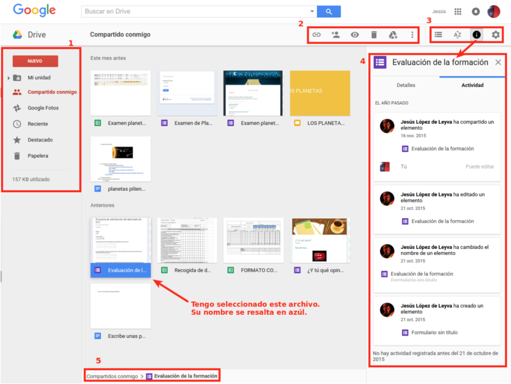 Accede a Google Drive para leer libros en línea fácilmente 13 Interfaz de Google Drive abierta