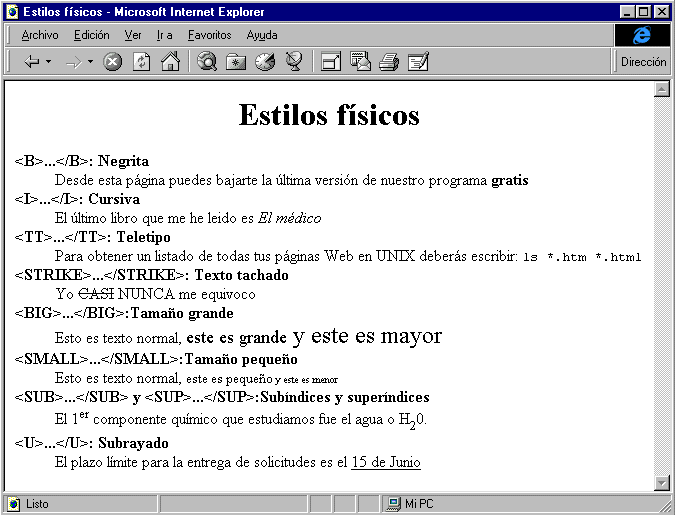 Texto HTML de ejemplo