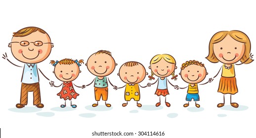 Familia con varios hijos