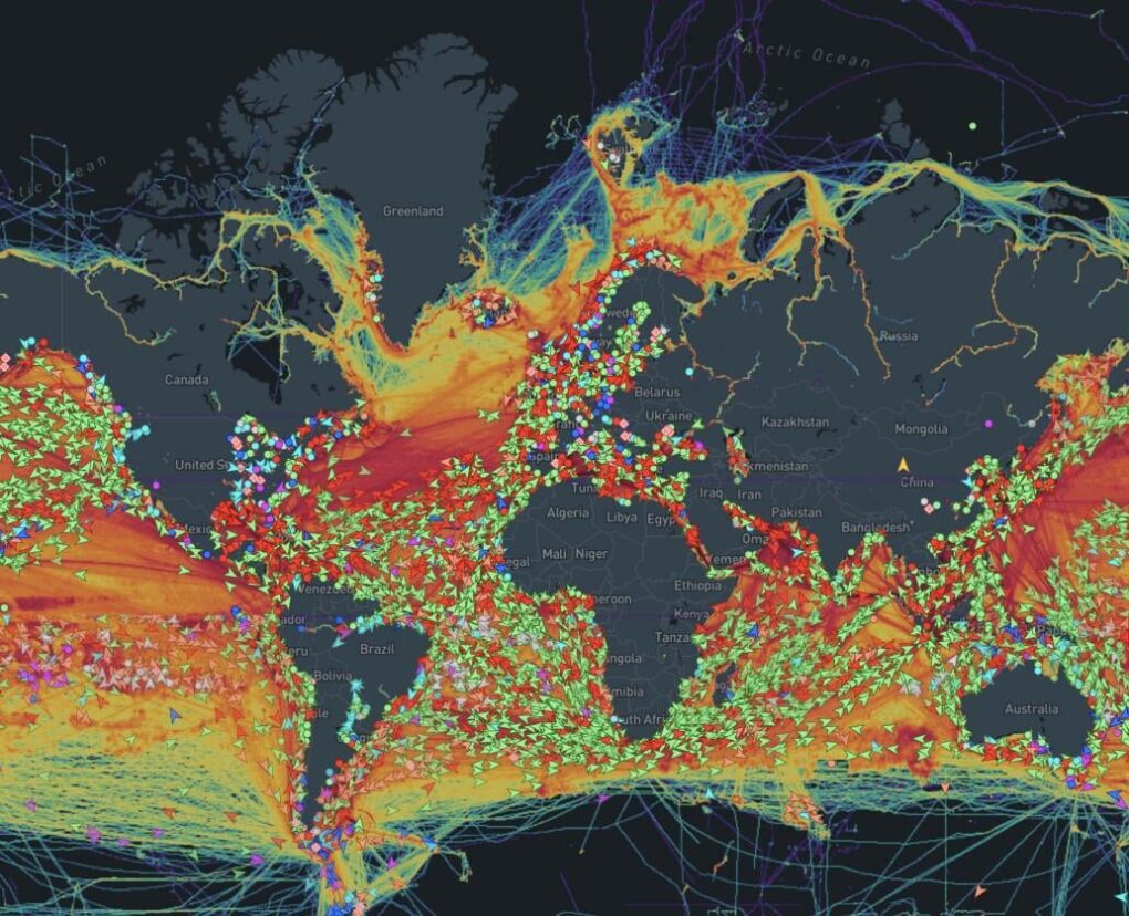Mapa de tráfico marítimo