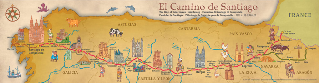 Mapa detallado del Camino