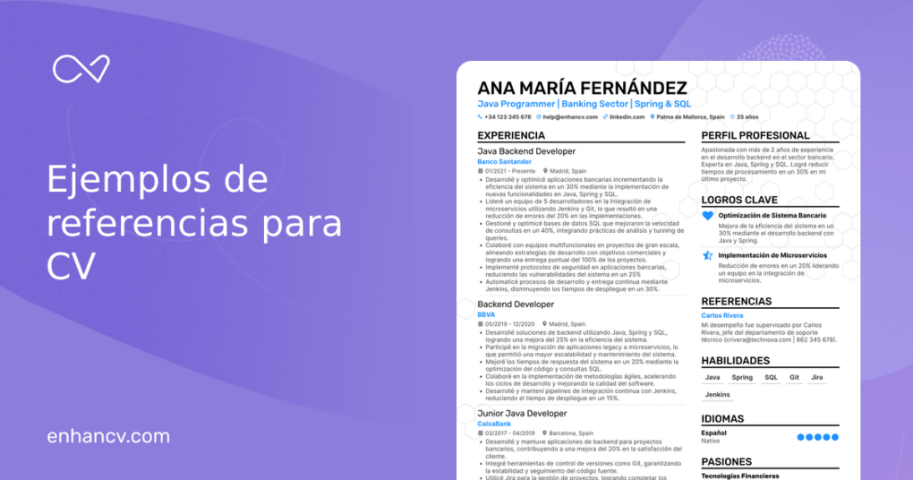 Referencias y experiencias anteriores