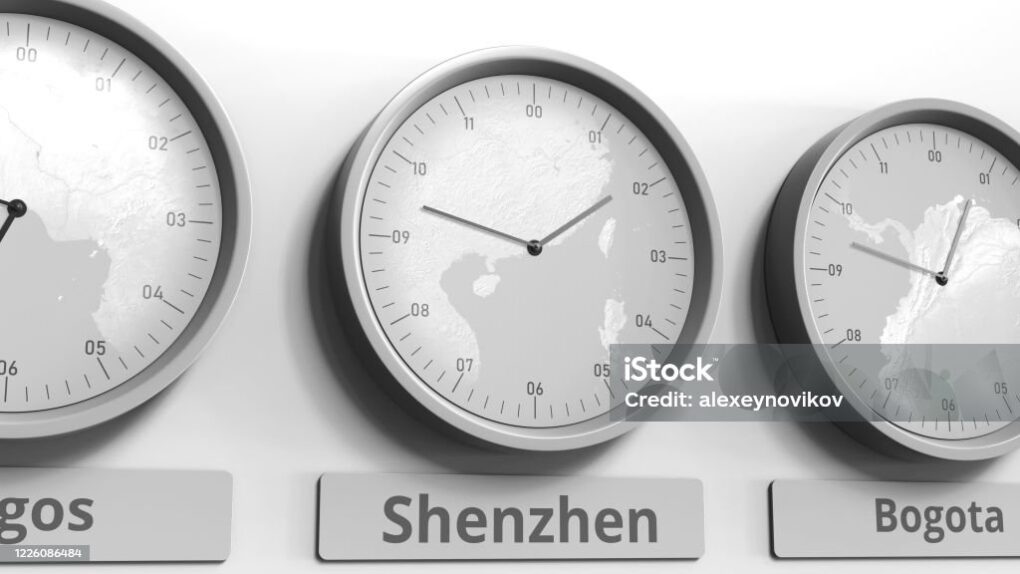 Reloj con hora de China