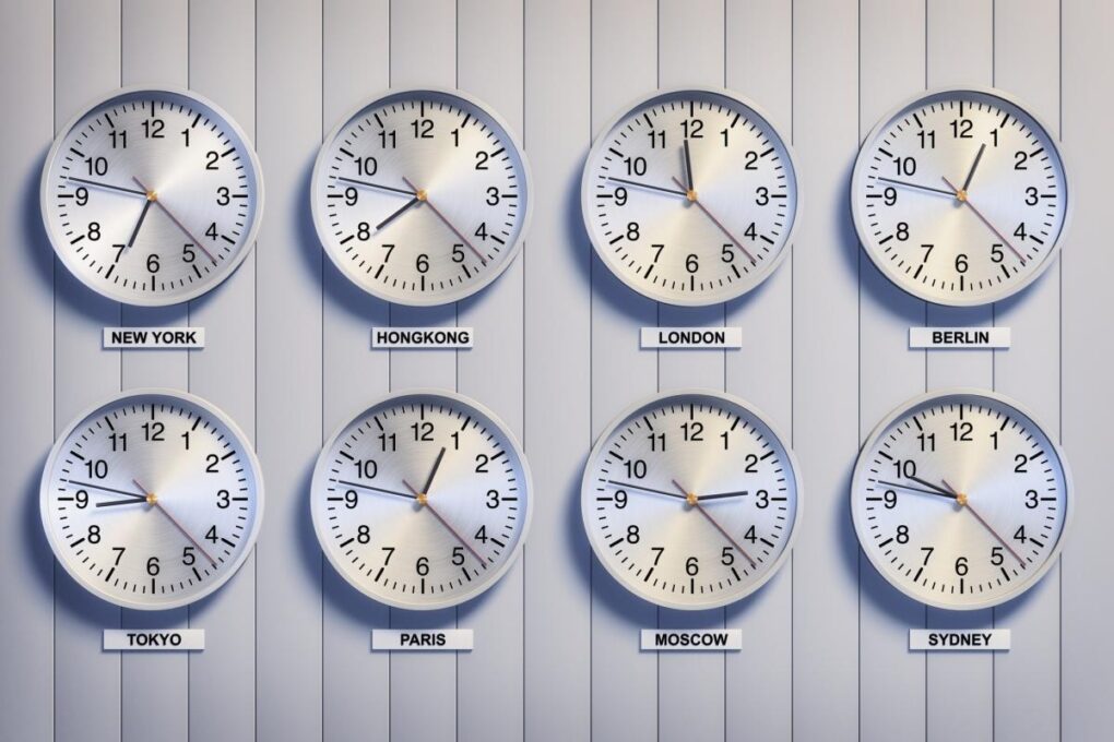 Reloj mostrando hora en China