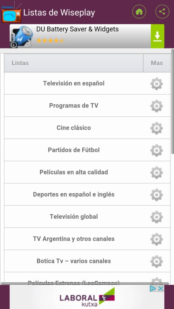 Dispositivo con lista Wiseplay