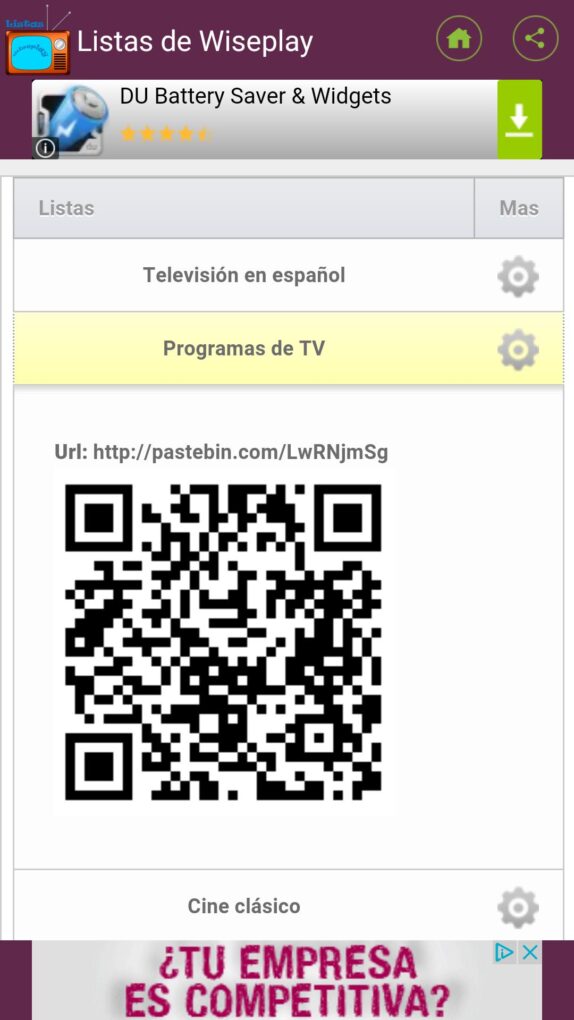 Enlace lista Wiseplay