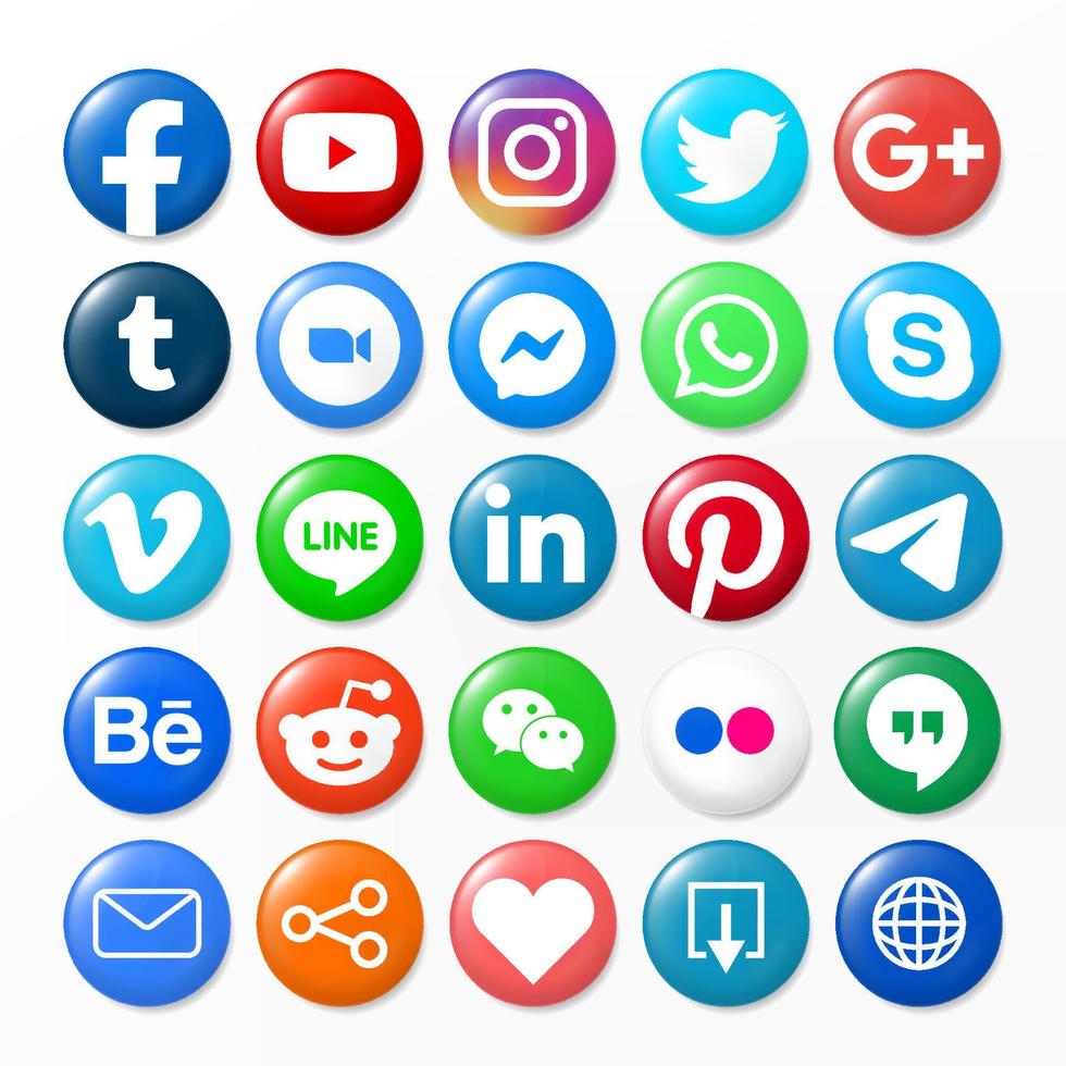social media and communication platform icon or logo for online advertising and website free vector 1