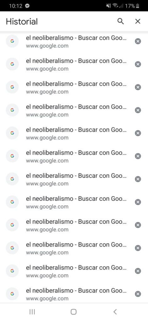 Historial de búsqueda en Chrome