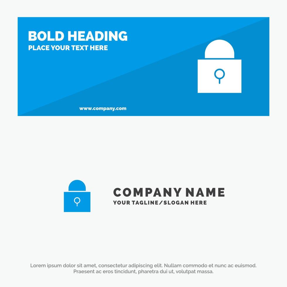 twitter lock locked solid icon website banner and business logo template free vector 1