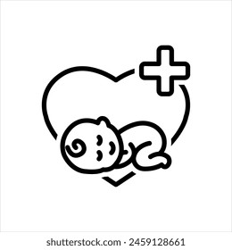 vector black line icon pediatric 260nw 2459128661